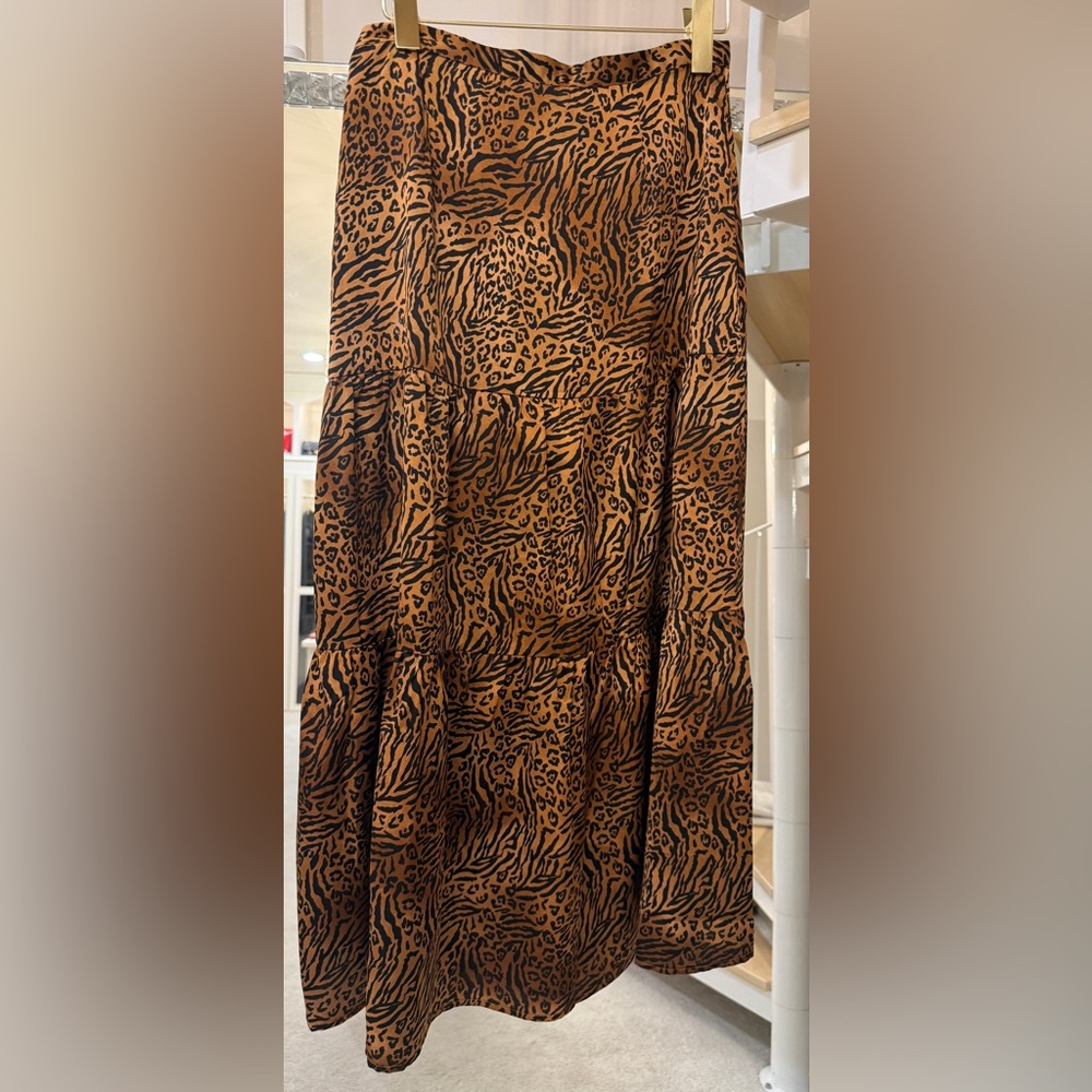 Sugarlips Animal Print Skirt in Brown and Black
